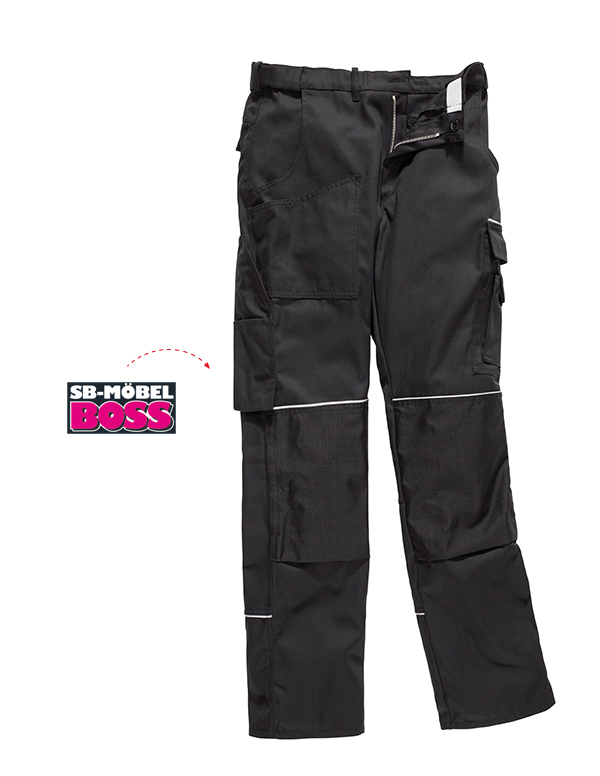 H.Jeansbundhose "BOSS Möbel", Reflexpaspel, Kniet. a.Cordura